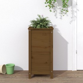 Solid honey brown pine wood planter 40x40x78 cm by vidaXL, Pots and planters - Ref: Foro24-825278, Price: 77,99 €, Discount: %