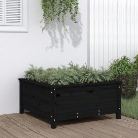 Solid black pine wood planter 82.5x82.5x39 cm by vidaXL, Pots and planters - Ref: Foro24-825300, Price: 104,99 €, Discount: %