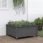 Solid gray pine wood planter 82.5x82.5x39 cm by vidaXL, Pots and planters - Ref: Foro24-825298, Price: 105,08 €, Discount: %