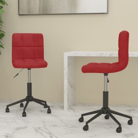 Sillas de comedor giratorias 2 uds terciopelo rojo tinto de vidaXL, Sillas de comedor - Ref: Foro24-334497, Precio: 78,99 €, ...