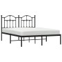 Estructura de cama con cabecero metal negro 135x190 cm de vidaXL, Camas y somieres - Ref: Foro24-353438, Precio: 116,99 €, De...