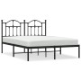 Bed frame with black metal headboard 140x200 cm by vidaXL, Beds and slatted bases - Ref: Foro24-353440, Price: 117,61 €, Disc...