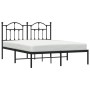 Bed frame with black metal headboard 140x200 cm by vidaXL, Beds and slatted bases - Ref: Foro24-353440, Price: 117,61 €, Disc...