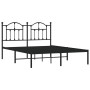 Bed frame with black metal headboard 140x200 cm by vidaXL, Beds and slatted bases - Ref: Foro24-353440, Price: 117,61 €, Disc...