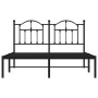 Bed frame with black metal headboard 140x200 cm by vidaXL, Beds and slatted bases - Ref: Foro24-353440, Price: 117,61 €, Disc...