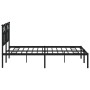 Bed frame with black metal headboard 140x200 cm by vidaXL, Beds and slatted bases - Ref: Foro24-353440, Price: 117,61 €, Disc...