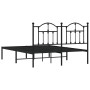 Bed frame with black metal headboard 140x200 cm by vidaXL, Beds and slatted bases - Ref: Foro24-353440, Price: 117,61 €, Disc...