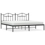 Bed frame with black metal headboard 200x200 cm by vidaXL, Beds and slatted bases - Ref: Foro24-353446, Price: 131,64 €, Disc...