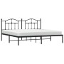 Bed frame with black metal headboard 200x200 cm by vidaXL, Beds and slatted bases - Ref: Foro24-353446, Price: 131,64 €, Disc...