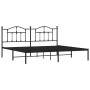 Bed frame with black metal headboard 200x200 cm by vidaXL, Beds and slatted bases - Ref: Foro24-353446, Price: 131,64 €, Disc...