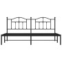 Bed frame with black metal headboard 200x200 cm by vidaXL, Beds and slatted bases - Ref: Foro24-353446, Price: 131,64 €, Disc...