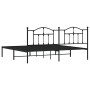 Bed frame with black metal headboard 200x200 cm by vidaXL, Beds and slatted bases - Ref: Foro24-353446, Price: 131,64 €, Disc...