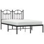 Estructura de cama con cabecero metal negro 120x190 cm de vidaXL, Camas y somieres - Ref: Foro24-353436, Precio: 115,29 €, De...