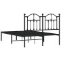 Estructura de cama con cabecero metal negro 120x190 cm de vidaXL, Camas y somieres - Ref: Foro24-353436, Precio: 115,29 €, De...