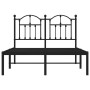 Bed frame with black metal headboard 120x200 cm by vidaXL, Beds and slatted bases - Ref: Foro24-353437, Price: 115,99 €, Disc...