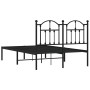 Bed frame with black metal headboard 120x200 cm by vidaXL, Beds and slatted bases - Ref: Foro24-353437, Price: 115,99 €, Disc...