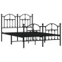 Estructura de cama cabecero y estribo metal negro 120x200 cm de vidaXL, Camas y somieres - Ref: Foro24-353455, Precio: 135,99...