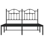 Bed frame with black metal headboard 140x190 cm by vidaXL, Beds and slatted bases - Ref: Foro24-353439, Price: 120,36 €, Disc...