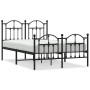 Bed frame with headboard and footboard black metal 120x190 cm by vidaXL, Beds and slatted bases - Ref: Foro24-353454, Price: ...