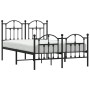 Bed frame with headboard and footboard black metal 120x190 cm by vidaXL, Beds and slatted bases - Ref: Foro24-353454, Price: ...