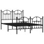 Bed frame with headboard and footboard black metal 120x190 cm by vidaXL, Beds and slatted bases - Ref: Foro24-353454, Price: ...