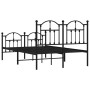 Bed frame with headboard and footboard black metal 120x190 cm by vidaXL, Beds and slatted bases - Ref: Foro24-353454, Price: ...