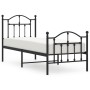 Bed frame with headboard and black metal footboard 75x190 cm by vidaXL, Beds and slatted bases - Ref: Foro24-353447, Price: 8...