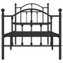 Bed frame with headboard and black metal footboard 75x190 cm by vidaXL, Beds and slatted bases - Ref: Foro24-353447, Price: 8...