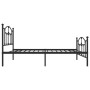 Bed frame with headboard and black metal footboard 75x190 cm by vidaXL, Beds and slatted bases - Ref: Foro24-353447, Price: 8...