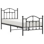 Bed frame with headboard and black metal footboard 80x200 cm by vidaXL, Beds and slatted bases - Ref: Foro24-353448, Price: 9...