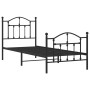 Bed frame with headboard and black metal footboard 80x200 cm by vidaXL, Beds and slatted bases - Ref: Foro24-353448, Price: 9...