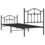 Bed frame with headboard and black metal footboard 80x200 cm by vidaXL, Beds and slatted bases - Ref: Foro24-353448, Price: 9...