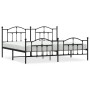 Black metal headboard and footboard bed frame 193x203cm by vidaXL, Beds and slatted bases - Ref: Foro24-353463, Price: 150,54...