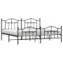 Black metal headboard and footboard bed frame 193x203cm by vidaXL, Beds and slatted bases - Ref: Foro24-353463, Price: 150,54...