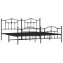 Black metal headboard and footboard bed frame 193x203cm by vidaXL, Beds and slatted bases - Ref: Foro24-353463, Price: 150,54...