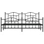 Black metal headboard and footboard bed frame 193x203cm by vidaXL, Beds and slatted bases - Ref: Foro24-353463, Price: 150,54...