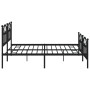 Black metal headboard and footboard bed frame 193x203cm by vidaXL, Beds and slatted bases - Ref: Foro24-353463, Price: 150,54...