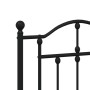 Black metal headboard and footboard bed frame 193x203cm by vidaXL, Beds and slatted bases - Ref: Foro24-353463, Price: 150,54...