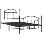 Bed frame with headboard and black metal footboard 100x190cm by vidaXL, Beds and slatted bases - Ref: Foro24-353451, Price: 9...