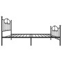 Bed frame with headboard and black metal footboard 100x190cm by vidaXL, Beds and slatted bases - Ref: Foro24-353451, Price: 9...