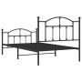 Bed frame with headboard and black metal footboard 100x190cm by vidaXL, Beds and slatted bases - Ref: Foro24-353451, Price: 9...