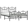 Black metal headboard and footboard bed frame 140x200 cm by vidaXL, Beds and slatted bases - Ref: Foro24-353458, Price: 142,9...