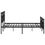 Black metal headboard and footboard bed frame 140x200 cm by vidaXL, Beds and slatted bases - Ref: Foro24-353458, Price: 142,9...