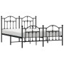 Black metal headboard and footboard bed frame 135x190 cm by vidaXL, Beds and slatted bases - Ref: Foro24-353456, Price: 139,9...