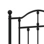 Black metal headboard and footboard bed frame 135x190 cm by vidaXL, Beds and slatted bases - Ref: Foro24-353456, Price: 139,9...