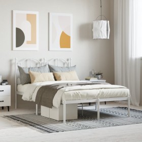 Estructura de cama de metal con cabecero blanca 120x190 cm de vidaXL, Camas y somieres - Ref: Foro24-353485, Precio: 103,99 €...