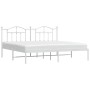 Metal bed frame with white headboard 193x203 cm by vidaXL, Beds and slatted bases - Ref: Foro24-353494, Price: 133,99 €, Disc...