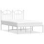 Estructura de cama de metal con cabecero blanca 120x200 cm de vidaXL, Camas y somieres - Ref: Foro24-353486, Precio: 120,10 €...