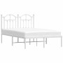 Metal bed frame with white headboard 120x200 cm by vidaXL, Beds and slatted bases - Ref: Foro24-353486, Price: 122,95 €, Disc...