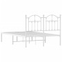 Metal bed frame with white headboard 120x200 cm by vidaXL, Beds and slatted bases - Ref: Foro24-353486, Price: 122,95 €, Disc...